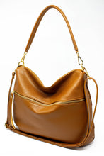 Carica l'immagine nel visualizzatore di Gallery, Borsa a Mano e Spalla in Pelle Martellata Cuoio - Hobo Bag Artigianale Made in Italy