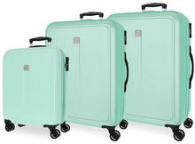 Carica l'immagine nel visualizzatore di Gallery, Set Valigie Roll Road in ABS 8 Ruote Espandibile Verde Acqua