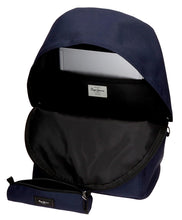Carica l'immagine nel visualizzatore di Gallery, Zaino Tessuto Pepe Jeans London con Astuccio Porta Penne Blu