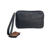 Carica l'immagine nel visualizzatore di Gallery, Pochette da Polso Piatta Uomo Tabahò in Pelle Nero