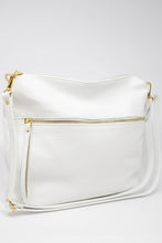 Carica l'immagine nel visualizzatore di Gallery, Borsa a Mano e Spalla in Pelle Martellata Bianca - Hobo Bag Artigianale Made in Italy

