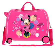 Carica l&#39;immagine nel visualizzatore di Gallery, Trolley Cavalcabile Bagaglio a Mano Rigido Disney Minnie Heart
