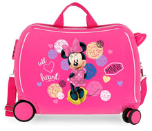 Carica l&#39;immagine nel visualizzatore di Gallery, Trolley Cavalcabile Bagaglio a Mano Rigido Disney Minnie Heart
