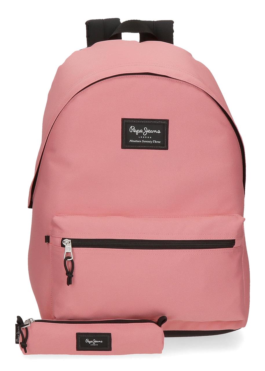 Zaino Tessuto Pepe Jeans London con Astuccio Porta Penne Rosa