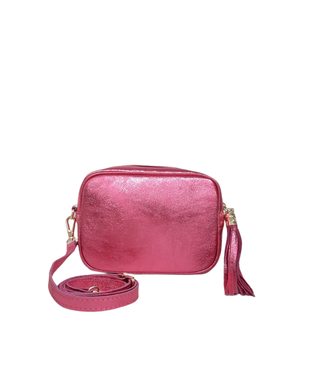 Borsa in Pelle Made in Italy Fucsia Laminato