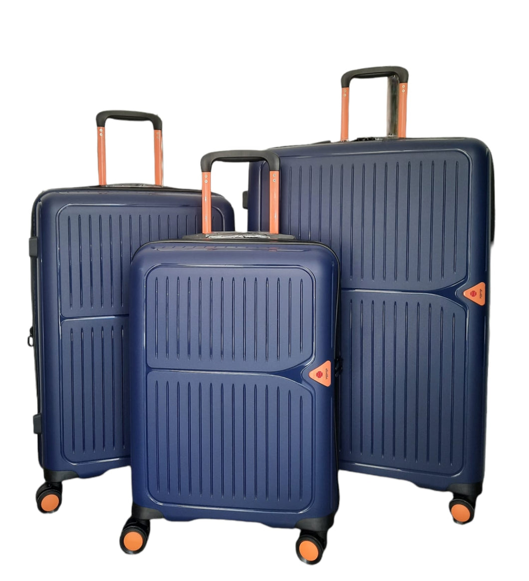 Set Valigie da Viaggio Dielle in Polipropilene 4 Ruote Piroettanti - Blu