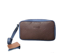 Carica l&#39;immagine nel visualizzatore di Gallery, Pochette da Polso Uomo in Pelle Blu e Marrone - Tabahò
