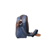 Carica l&#39;immagine nel visualizzatore di Gallery, Pochette da Polso Uomo in Pelle Blu e Marrone - Tabahò
